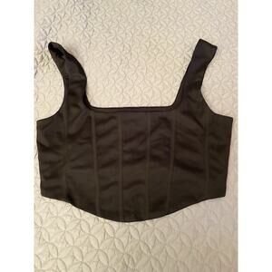 Gianni Bini Bra Styled Satin Cropped Top XL